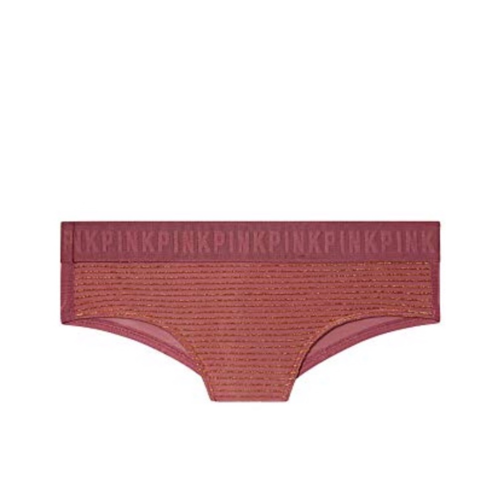 PINK Lurex Stripe Logo Cheekster